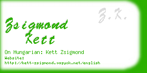 zsigmond kett business card